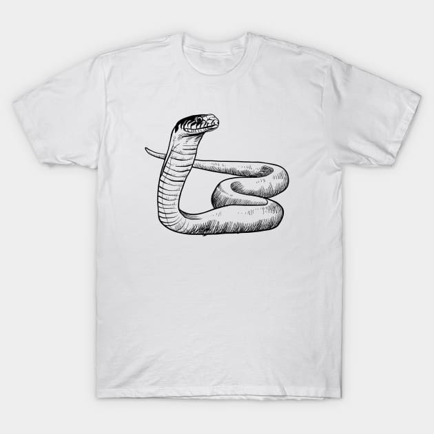 Snake hand drawn T-Shirt by KC Happy Shop